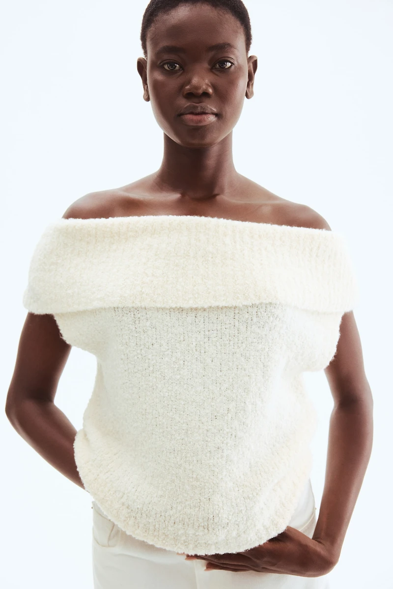 Haut à épaules dénudées en tricot