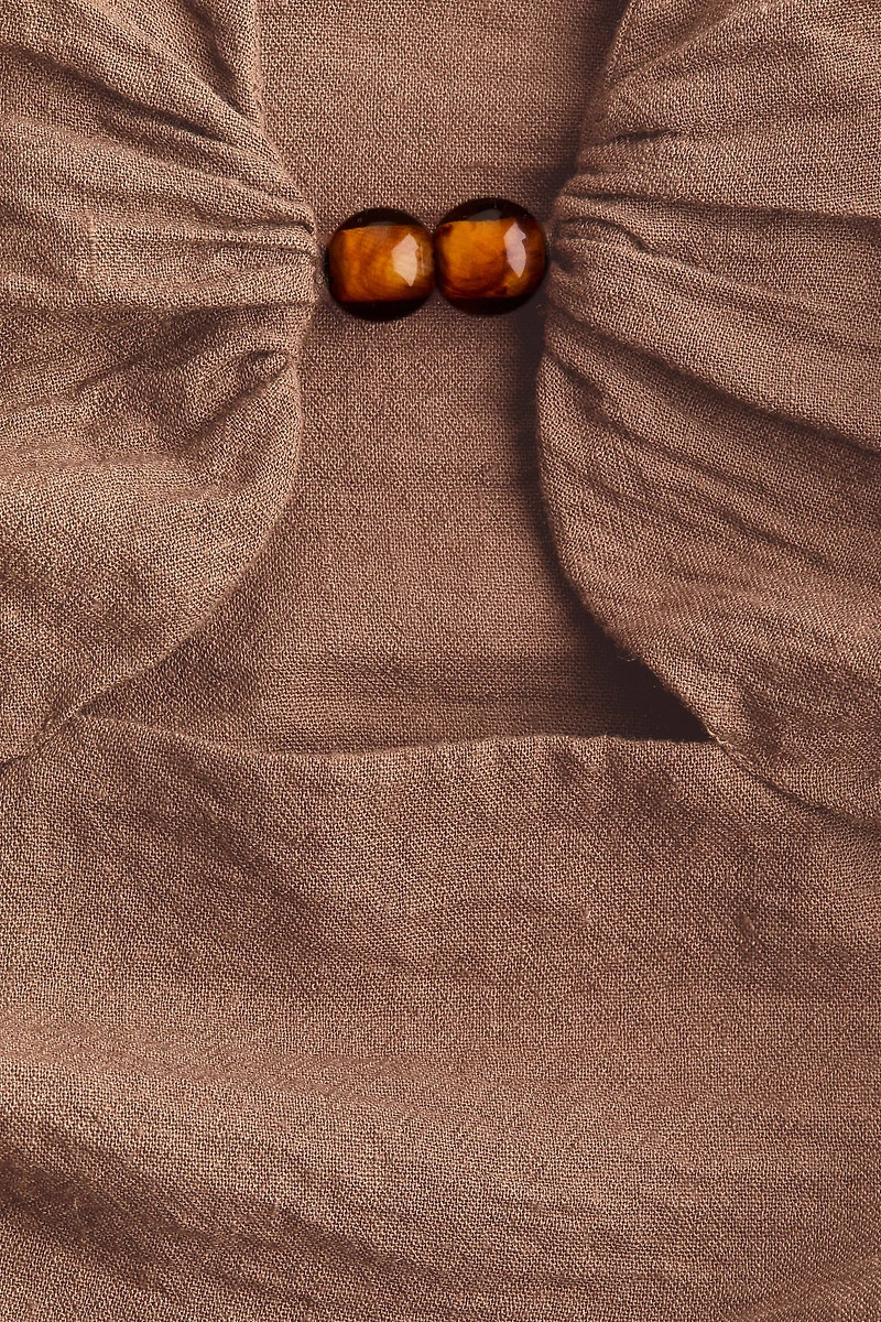 Linen-Blend Cutout Dress