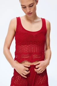 Crochet-Look Beach Tank Top