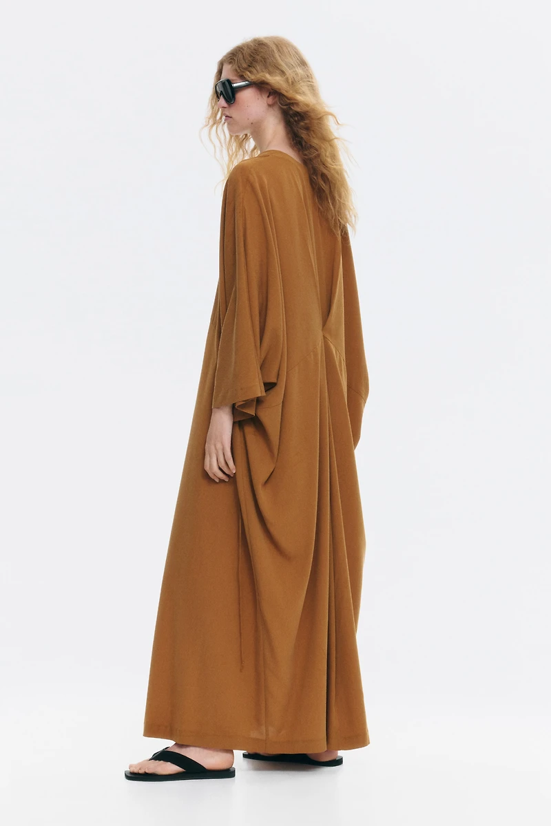 Tie-Detail Crêpe Dress