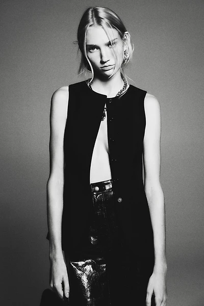 Long gilet sans manches