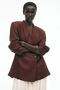 Linen-Blend Blazer