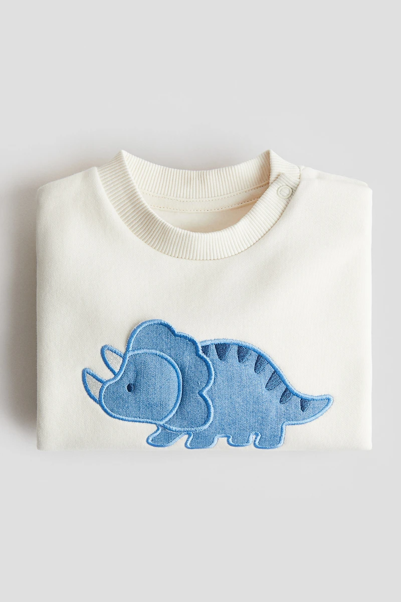 Motif-Detail Brushed-Inside Sweatshirt