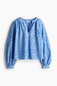 Blouse with Eyelet Embroidery