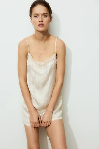Lace-Trimmed Satin Nightgown