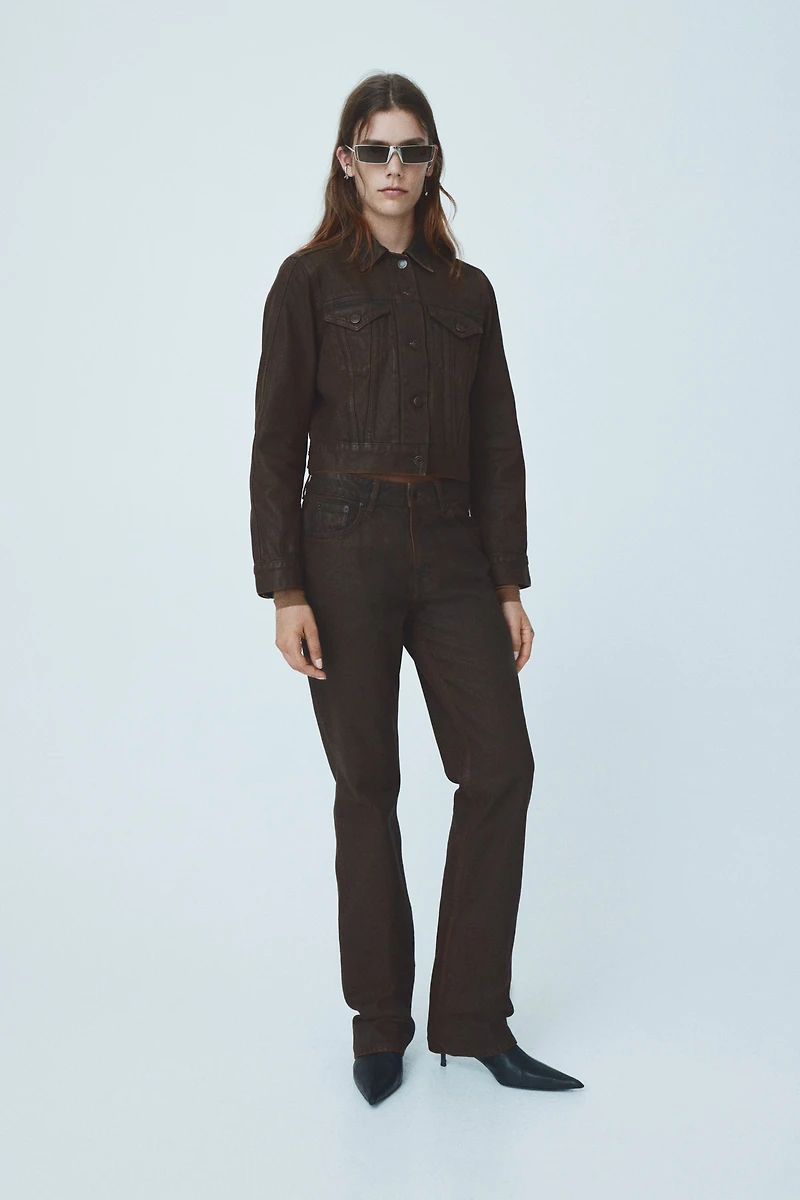 Veste en denim enduit