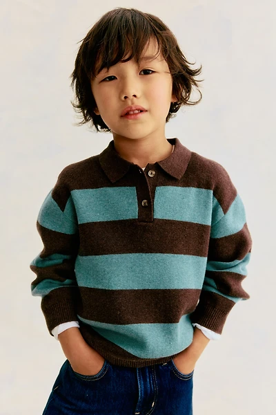 Cotton-Knit Polo Sweater