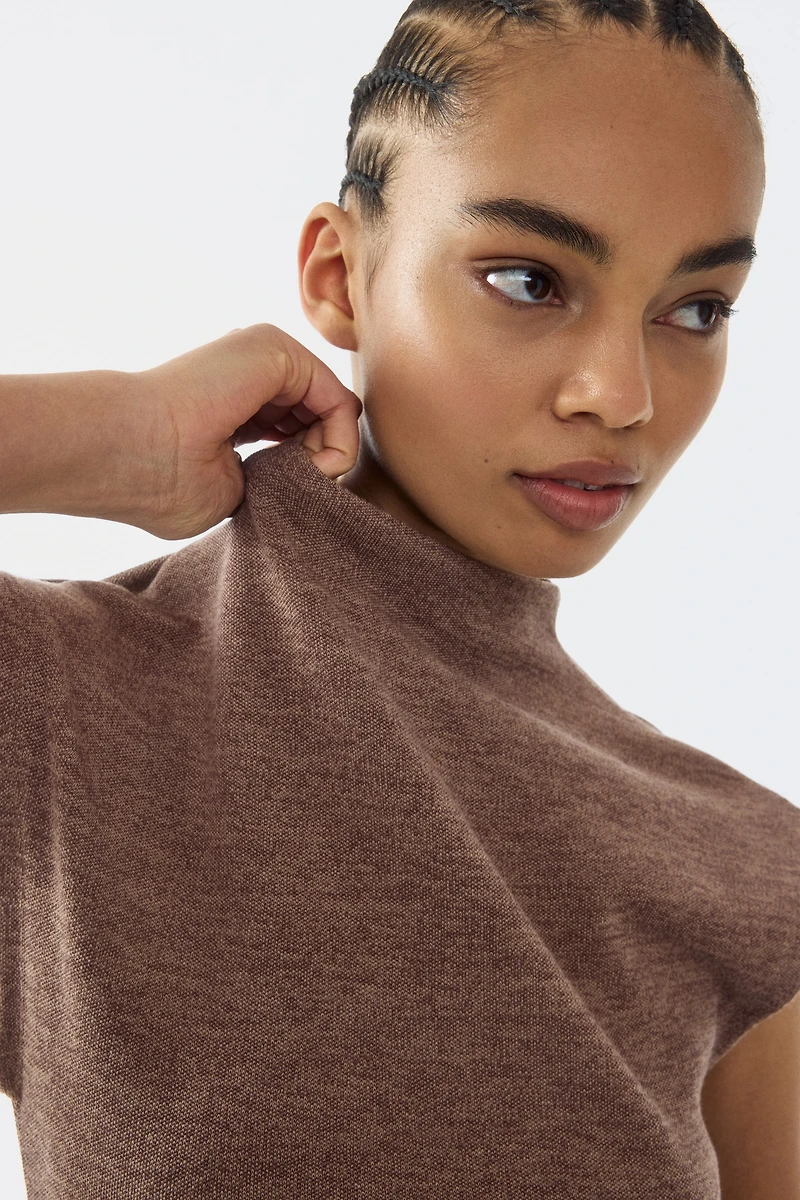 Mock Turtleneck Jersey Top