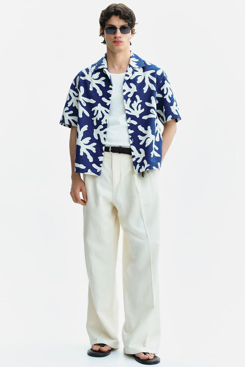 Chemise décontractée à col cubain