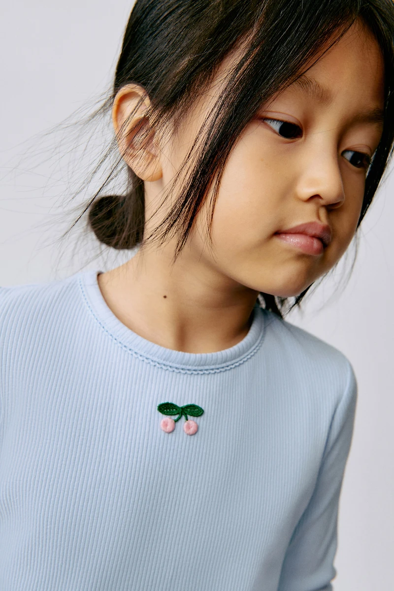 Haut en coton côtelé