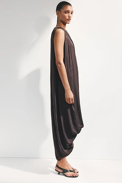 Draped Bubble-Hem Dress