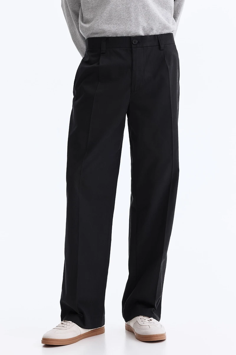 Relaxed-Fit Cotton and Lyocell Tailored Pants