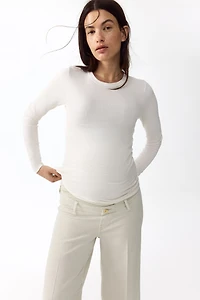 MAMA Wide-Leg High-Waist Ankle Jeans