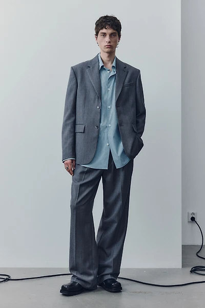 Veste à fermeture droite en laine mélangée