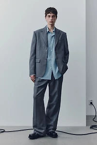 Veste à fermeture droite en laine mélangée