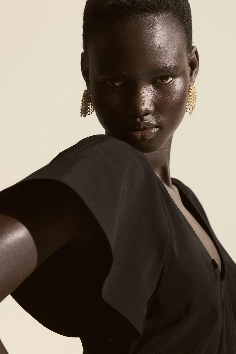 Butterfly-Sleeved Dress