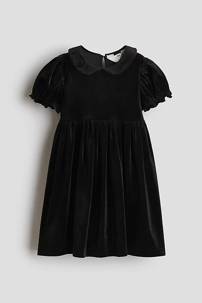 Velvet Dress with Collar