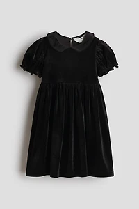 Velvet Dress with Collar