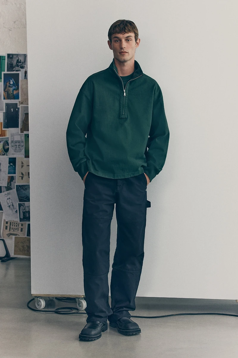 Cotton Half-Zip Sweatshirt