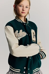 Appliquéd Baseball Jacket
