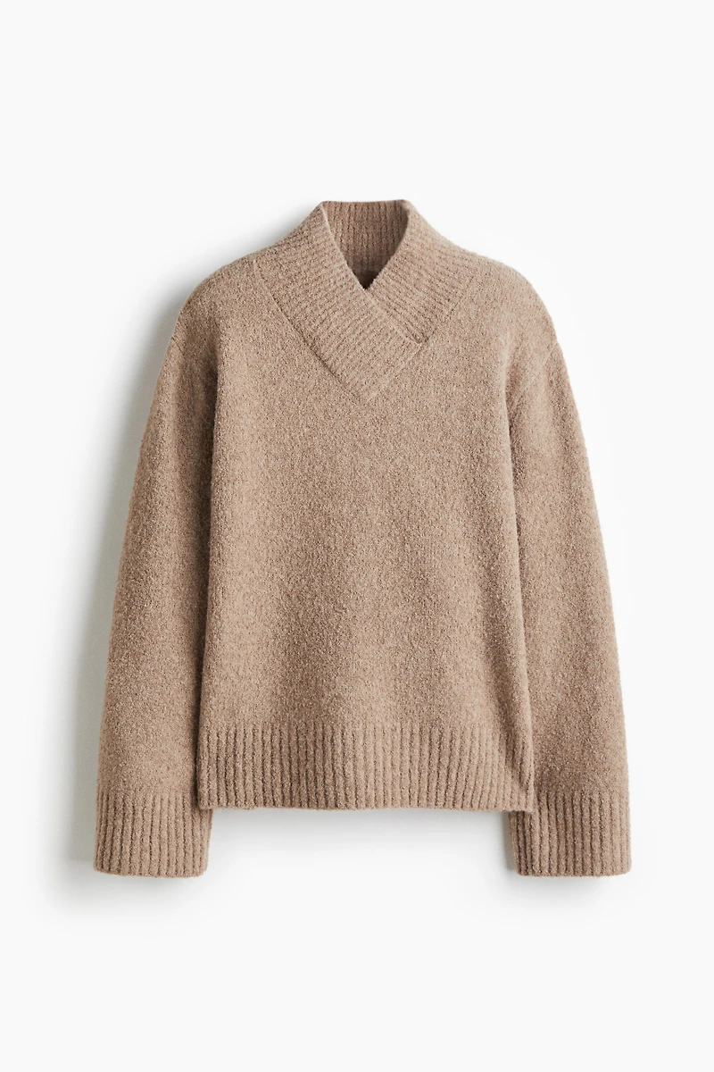 Wool-Blend V-Neck Sweater