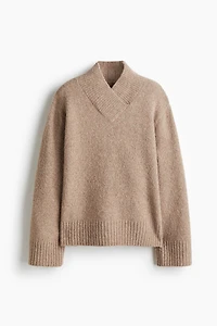Wool-Blend V-Neck Sweater