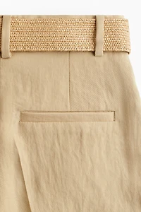 Belted Twill Shorts