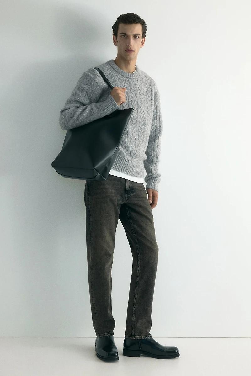 Regular-Fit Cable-Knit Sweater