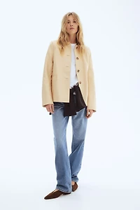 Leather Jacket with Collar