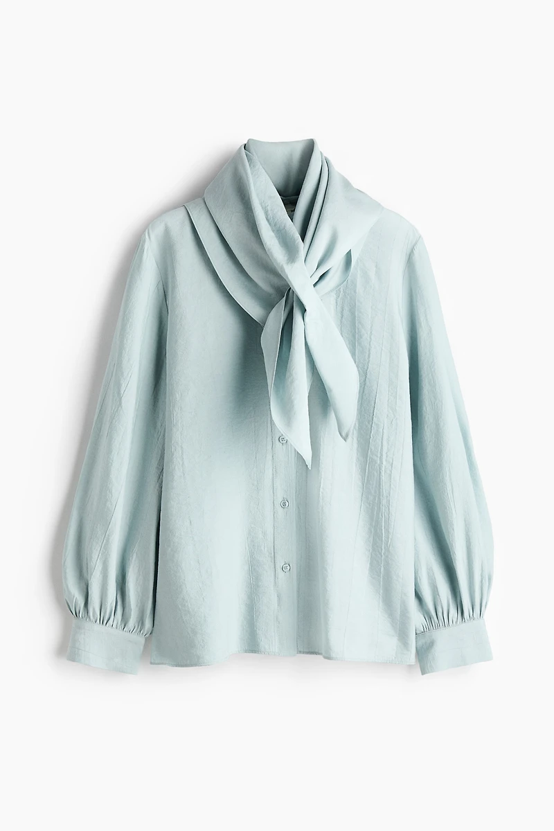 Scarf-Detail Shirt