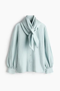 Scarf-Detail Shirt