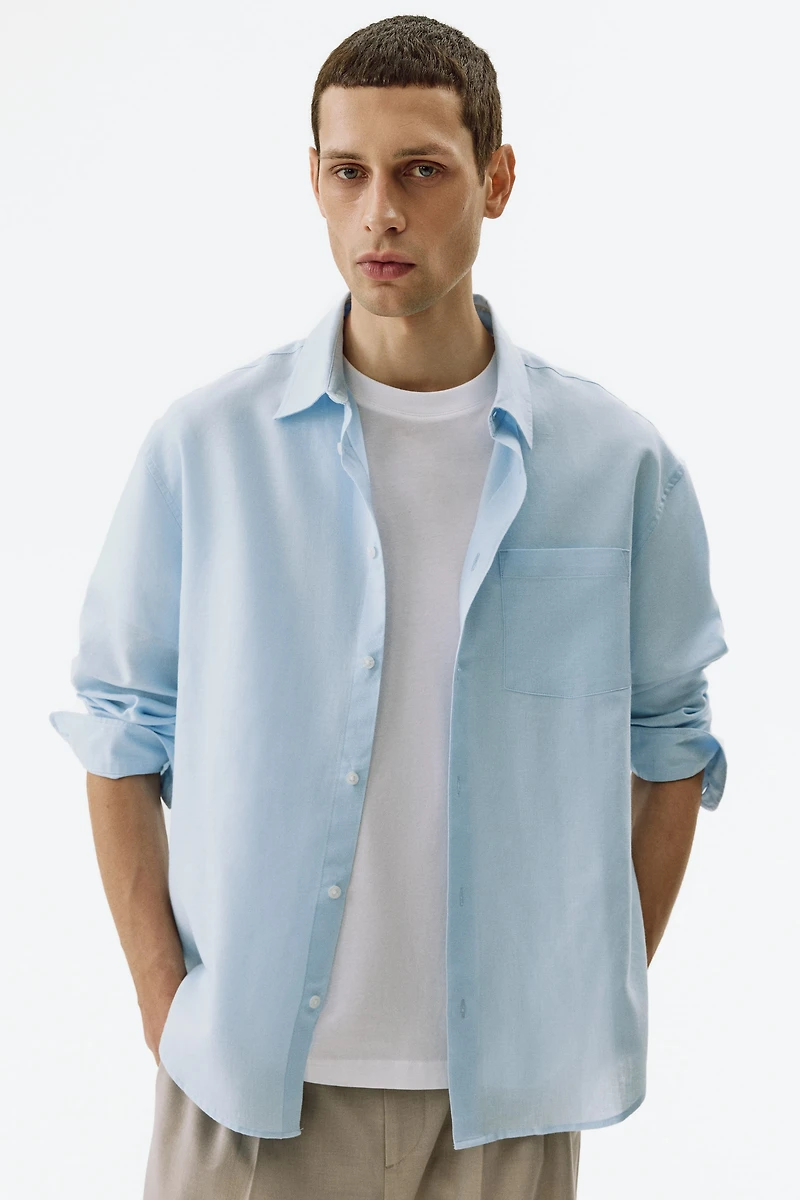 Relaxed-Fit Linen-Blend Shirt