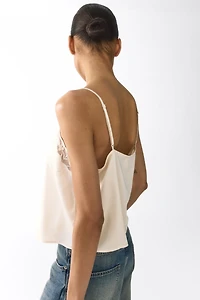 Embroidered-Detail Viscose Top