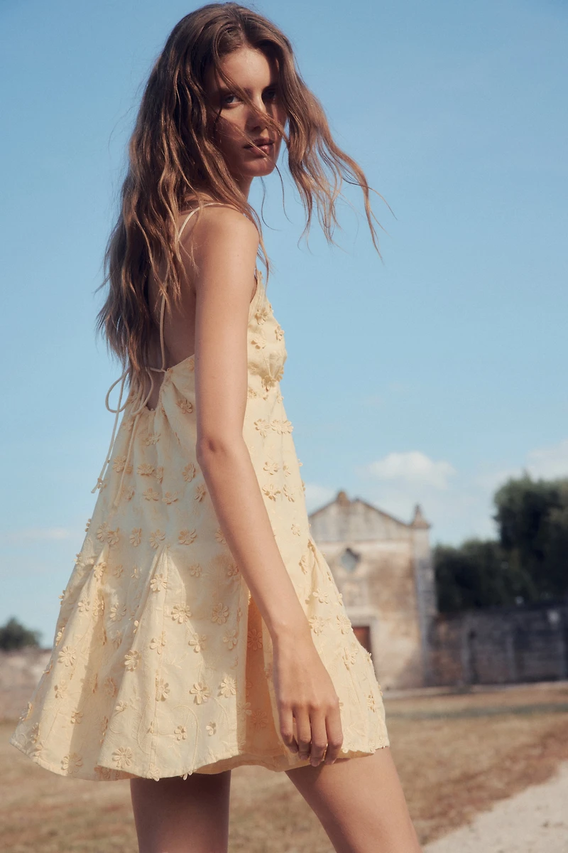 Appliquéd Cotton Dress