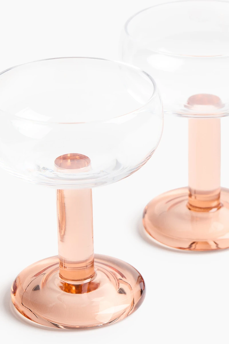 2-Pack Mouth-Blown Coupe Glasses