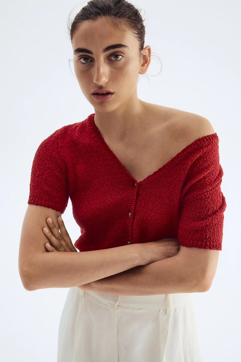 Slub-knit cardigan