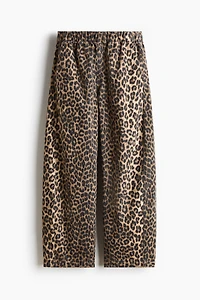 Denim Barrel-Leg Pants