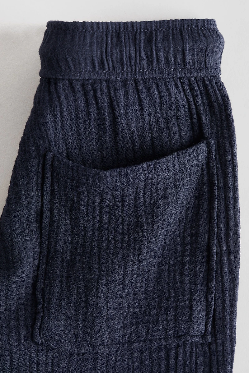 Pantalon à cordon en mousseline
