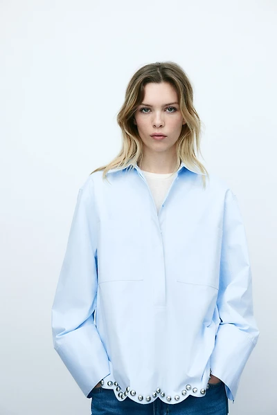 Chemise cloutée en sergé