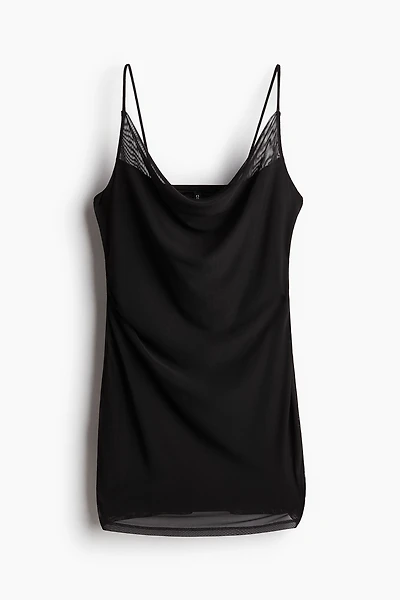 Draped Mesh Dress