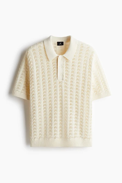 Regular-Fit Pointelle-Knit Polo Shirt
