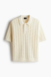 Polo classique en tricot pointelle