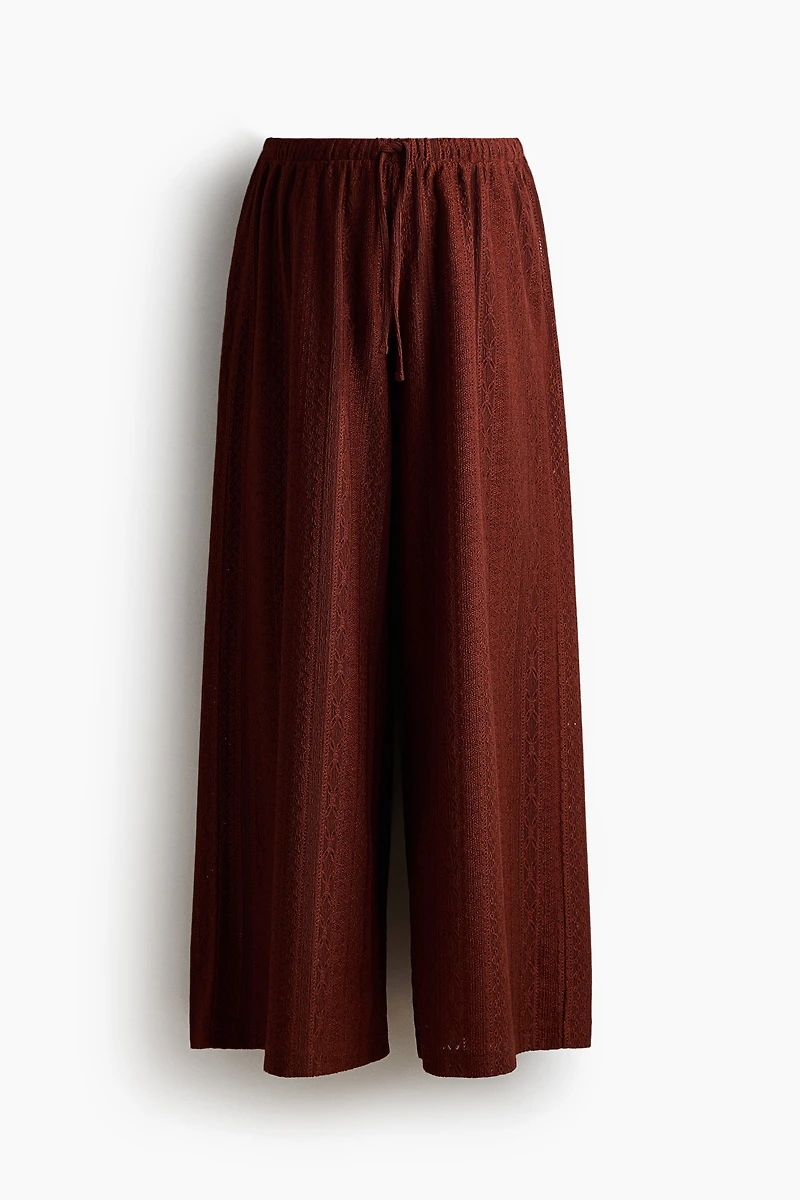 MAMA Pantalon en jersey d’aspect dentelle