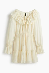 Dress with Flounced Collar