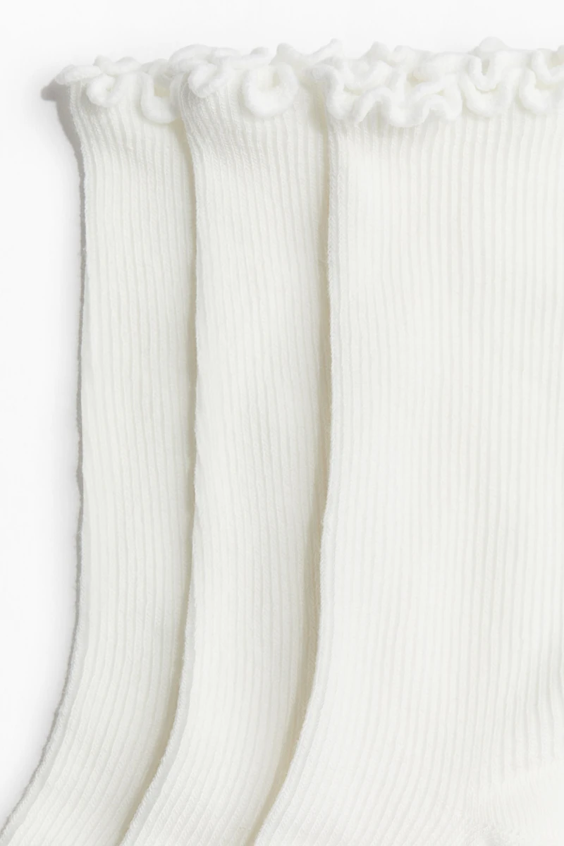 Lot de 5 paires chaussettes en tricot côtelé