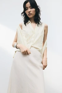 Linen-Blend Sleeveless Shirt