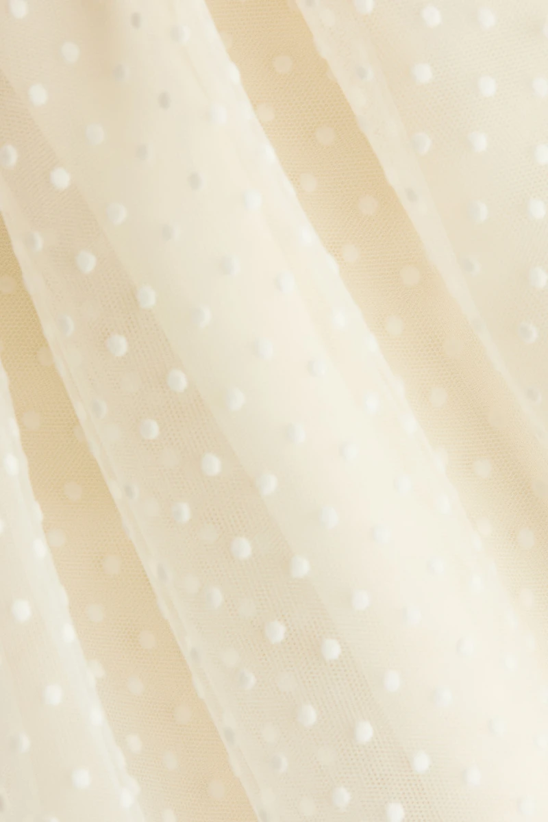 Dress with Flock-Print Tulle Skirt