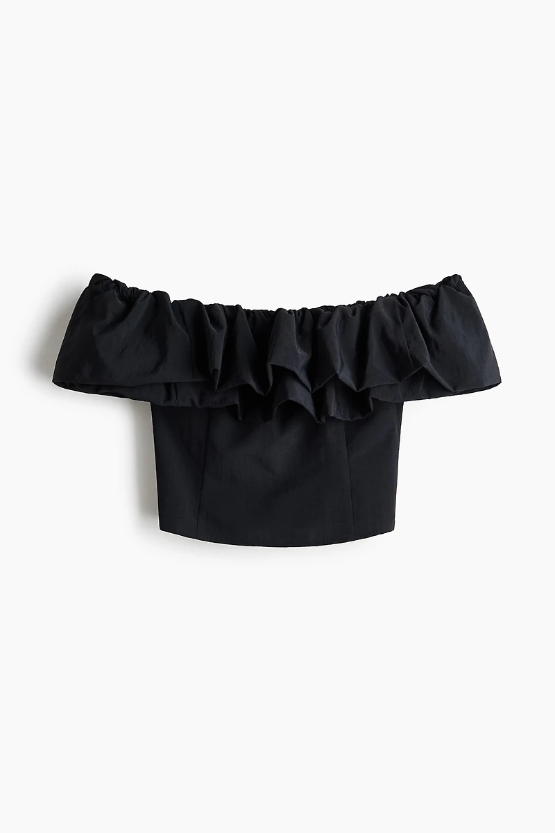 Ruffle-Trimmed Off-the-Shoulder Top