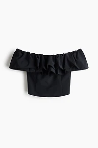 Ruffle-Trimmed Off-the-Shoulder Top