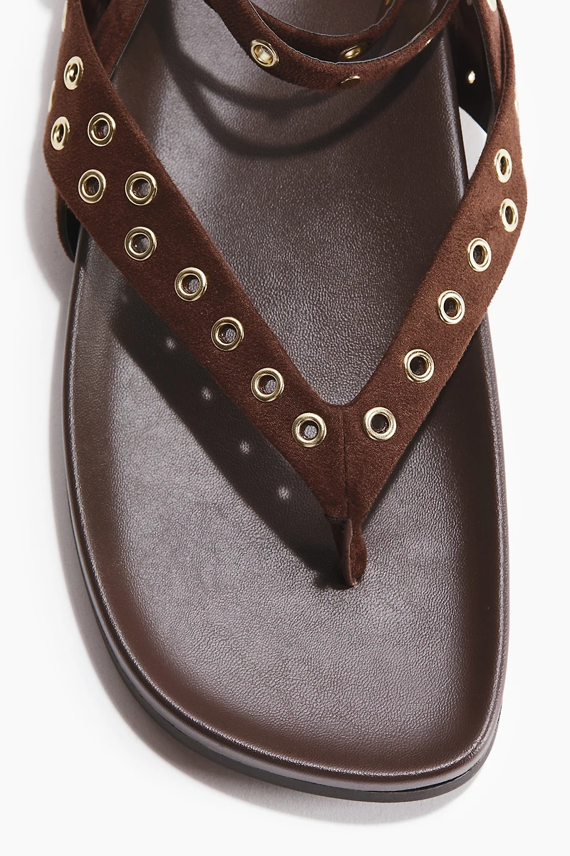 Grommet-Detail Sandals